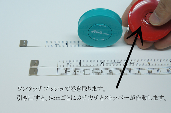 インチ・ロータリーメジャー 78インチ/200ｃｍ INCH SPRING TAPE MEASURE インチメジャー 洋裁用 手芸用 アパレル採寸用